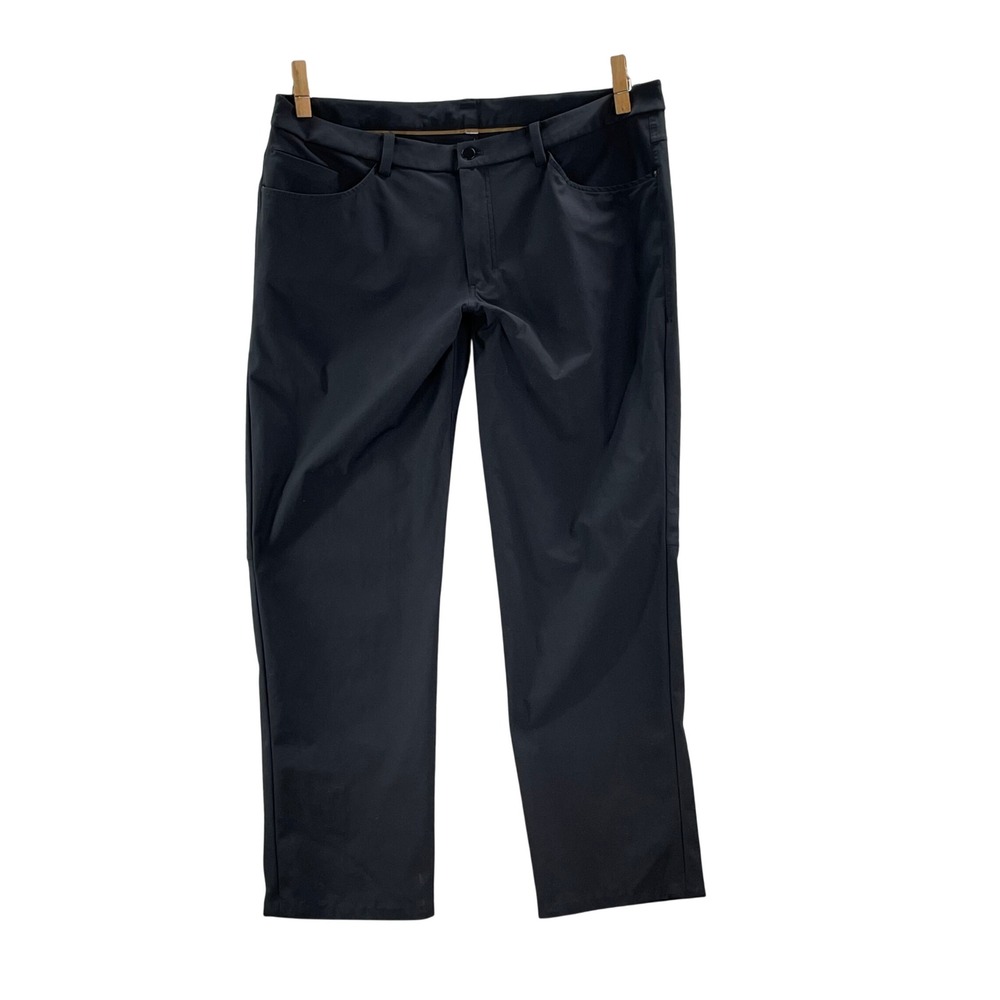Lululemon Commission Pants Mens 38 Black ABC Slim Fit Chino Golf Trousers Travel